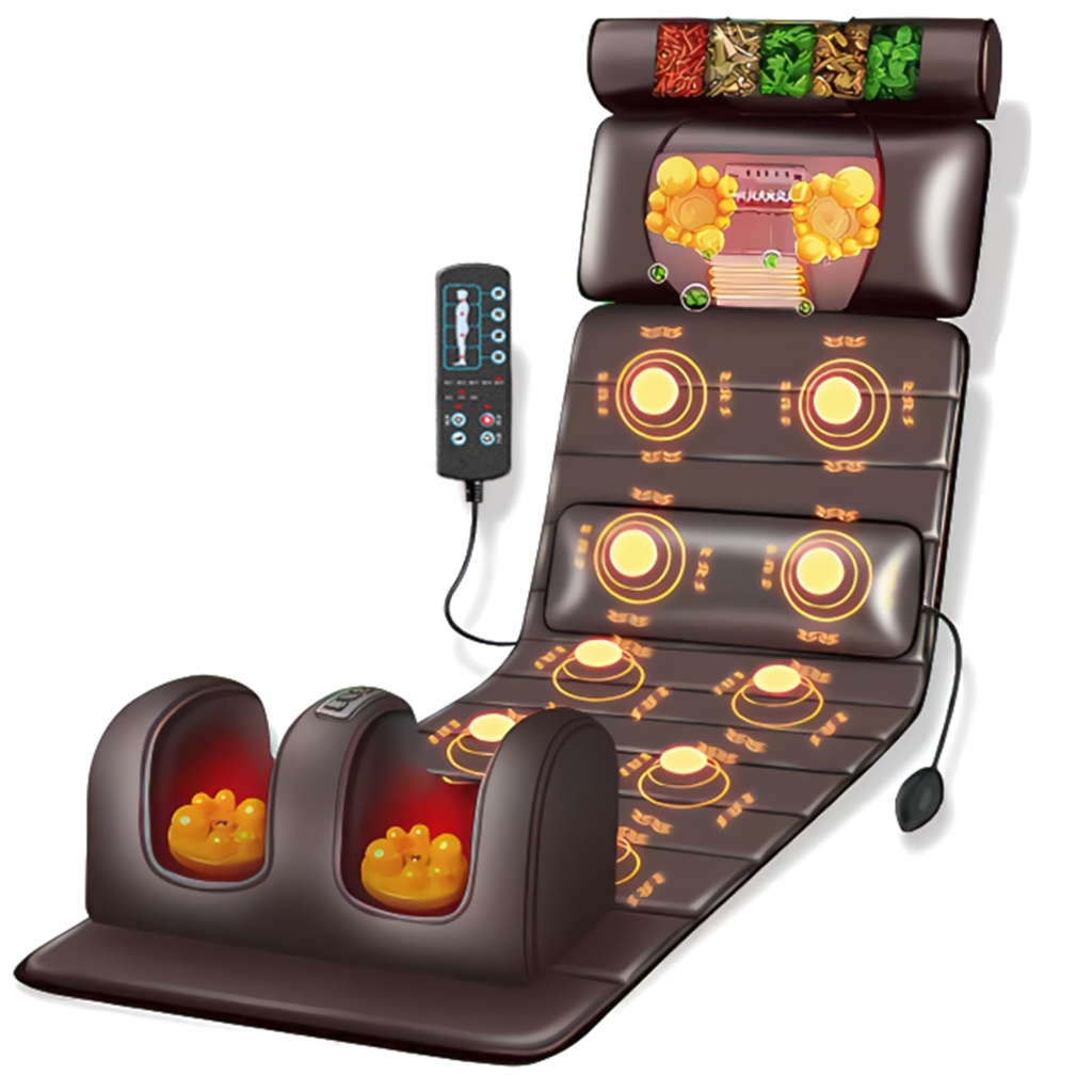 Full Body Massage Mat, Massager Pad with Heating, 9 Massage Modes and 9 Speed Modes, with D