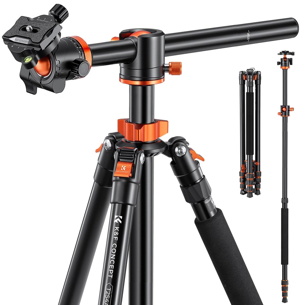 K&F CONCEPT 94 Inch Camera Tripod 4 Section Ultra High Aluminum Professional Detachable Mon