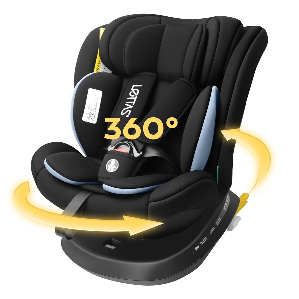 LETTAS 360° Rotating Car Seat with Isofix | i-Size (ECE R129) | 0-12 Years (40-150cm) |