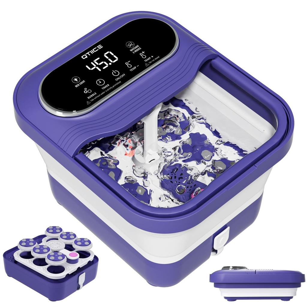 Qtiice Collapsible Foot Spa Electric Rotary Massage