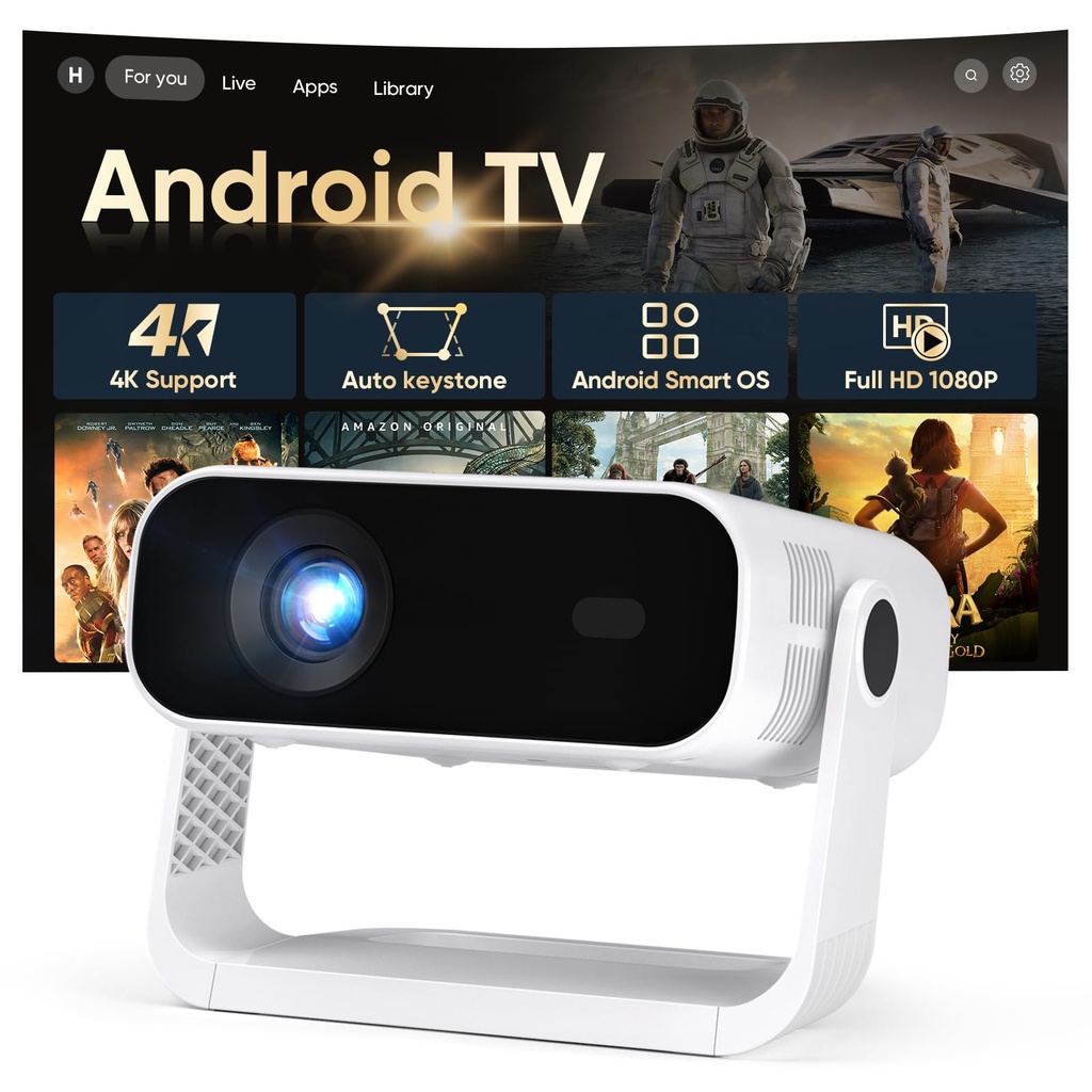 Wielio 2026 New Smart projector Built-in Apps Full HD 1080P 300 ANSI AE211B A011