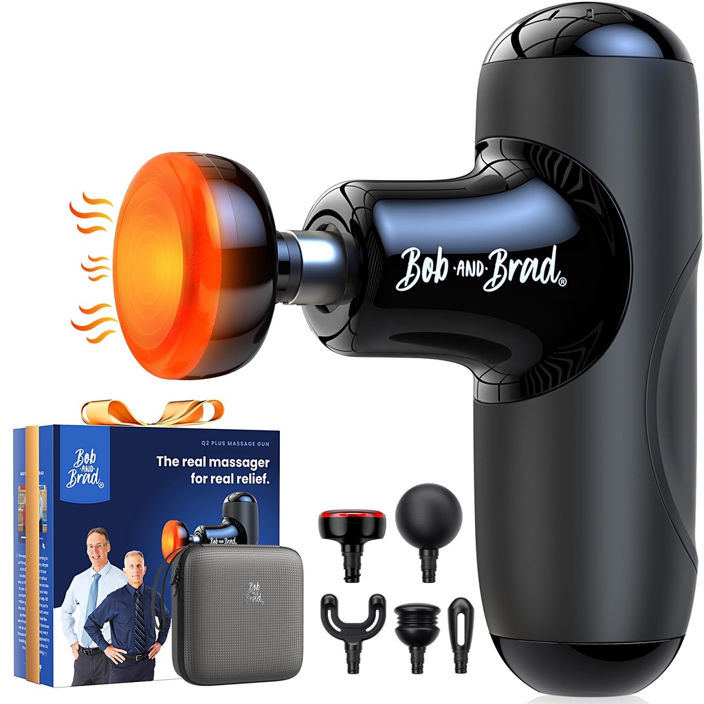 Bob and Brad Q2 Plus - Mini Massage Gun with Heat, Physiotherapy Massager