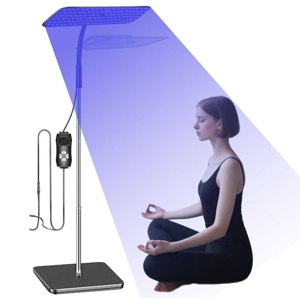 Face Tanning Lamp, 660+850nm Solarium Light with 126 LEDs, 360Ã‚Â° Rotating Head, Adjustabl