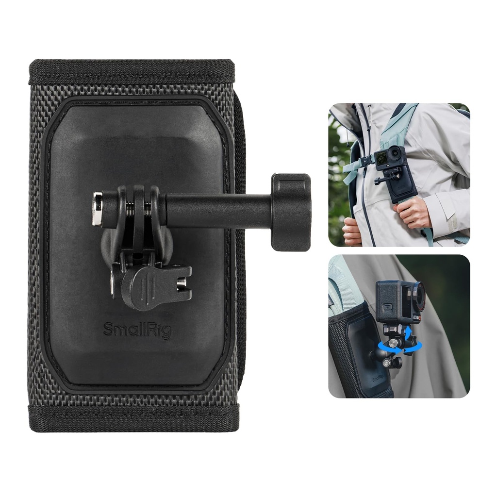 SMALLRIG Backpack Strap Mount for DJI Osmo Nano Action 6/5 Pro/4/Pocket 4P/4/3, for GoPro H