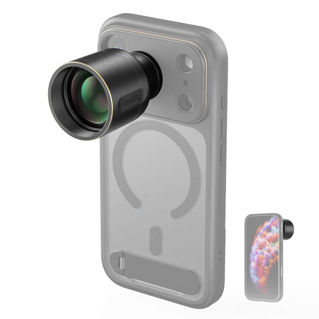 SMALLRIG 2X Telephoto Lens for iPhone 17/16/15 Pro Max, 2x Magnification HD Lens with T-Mou