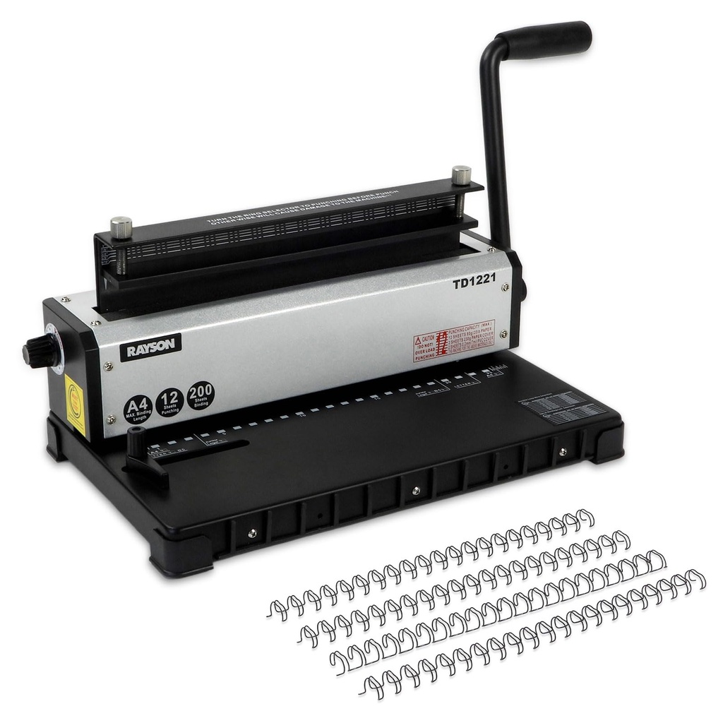 RAYSON Wire Binding Machine, 23-Hole, Binds 210 Sheets, TD-1221