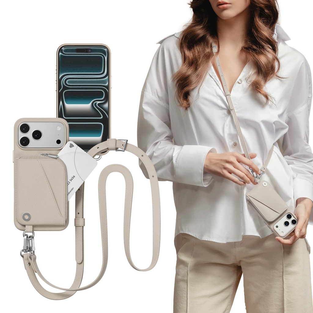 MAGEASY Designed for Phone 17 Pro Max Wallet Case with Crossbody Strap - Coin Purse & Card