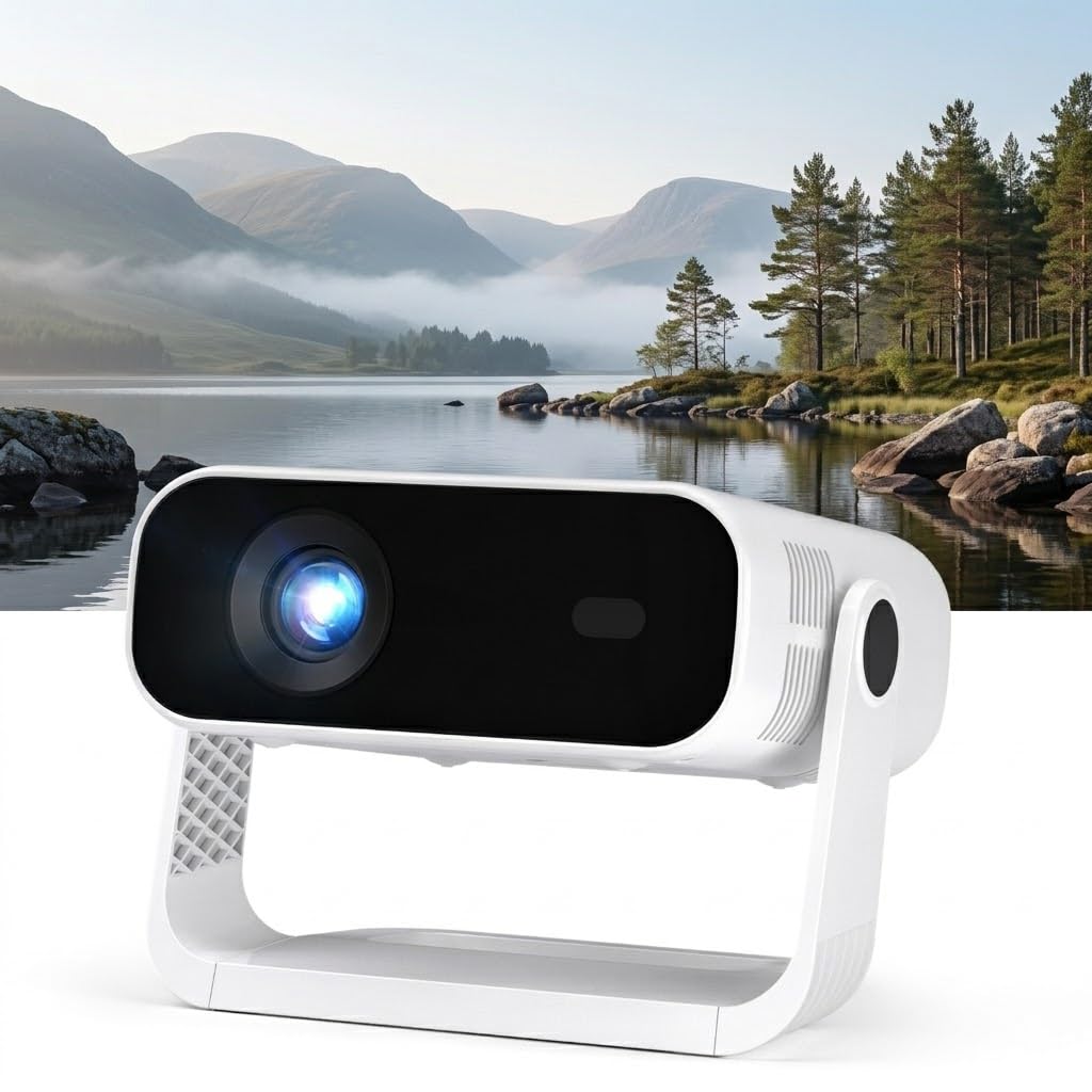 Projector Built-in Apps, Native 1080P 4K Supported WiFi 6 Bluetooth 5.2, Low Fan Noise (<30