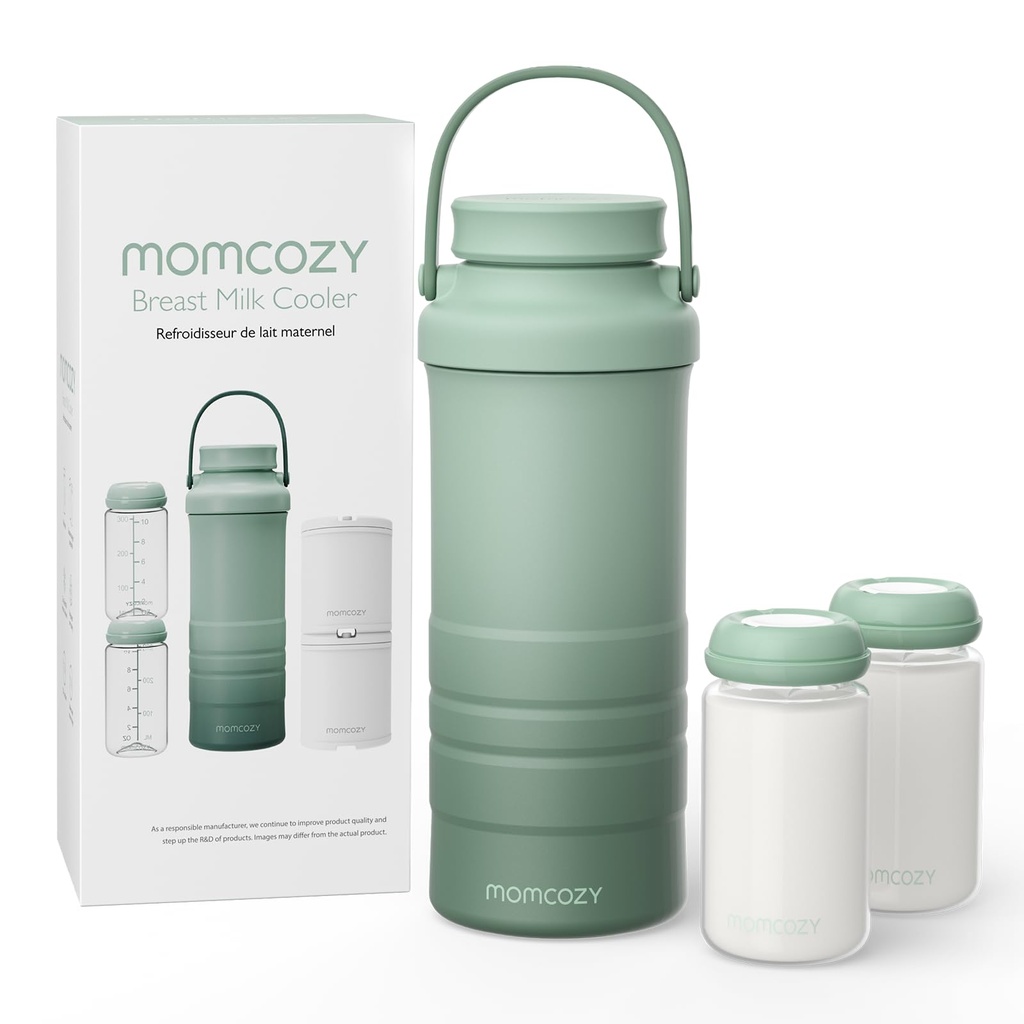 Momcozy Portable Breast Milk Cooler for Outdoor with 2pcs Baby Bottles