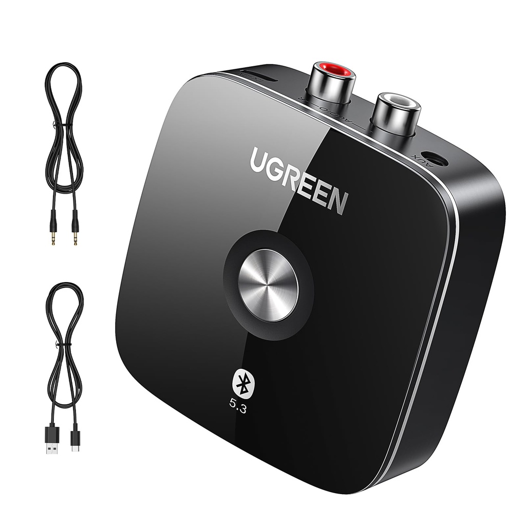 UGREEN Bluetooth 5.3 Receiver for Hi-Fi,3.5mm Jack Aux and RCA Connection