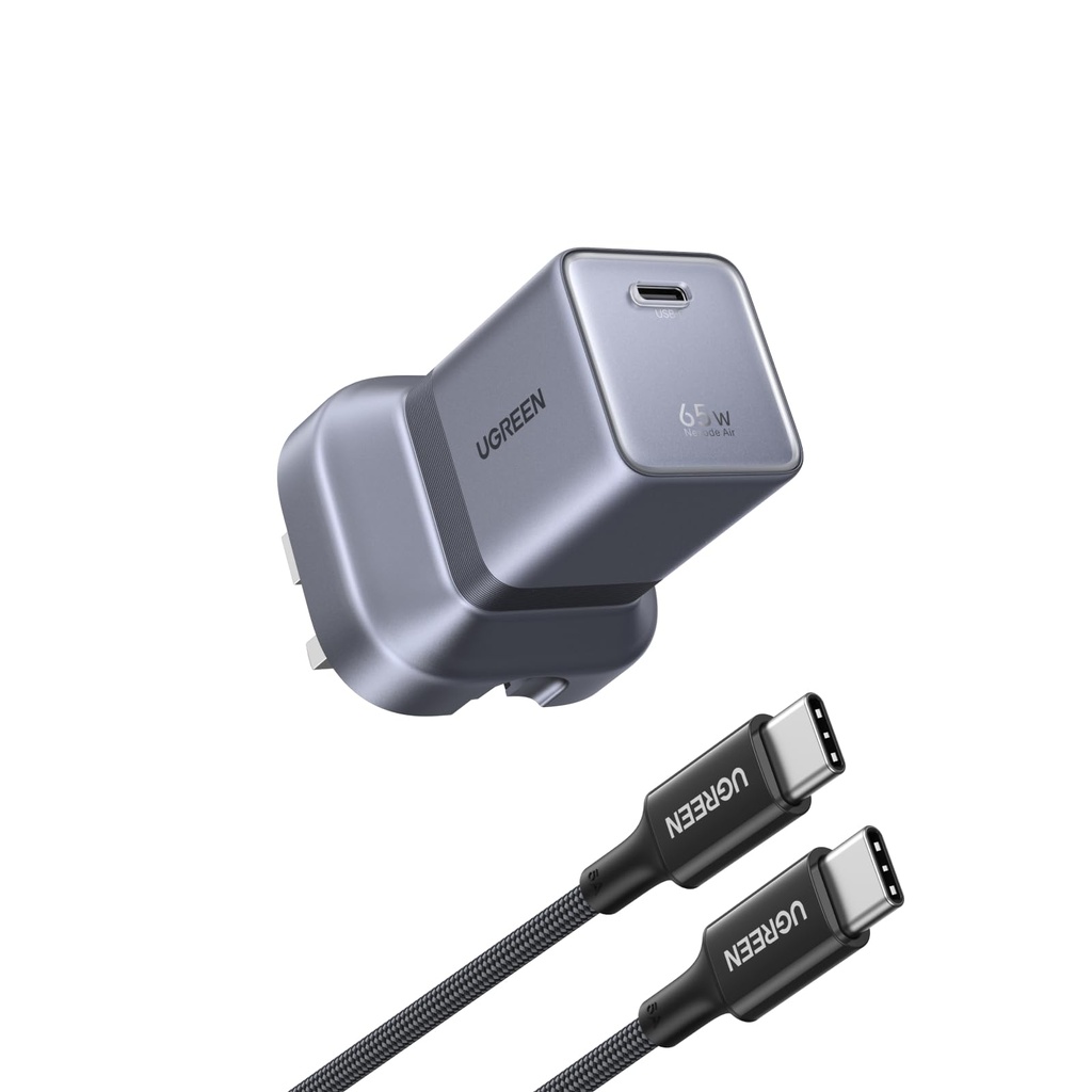 UGREEN Nexode Air 65W USB C Charger with Cable, Foldable GaN Fast Charger