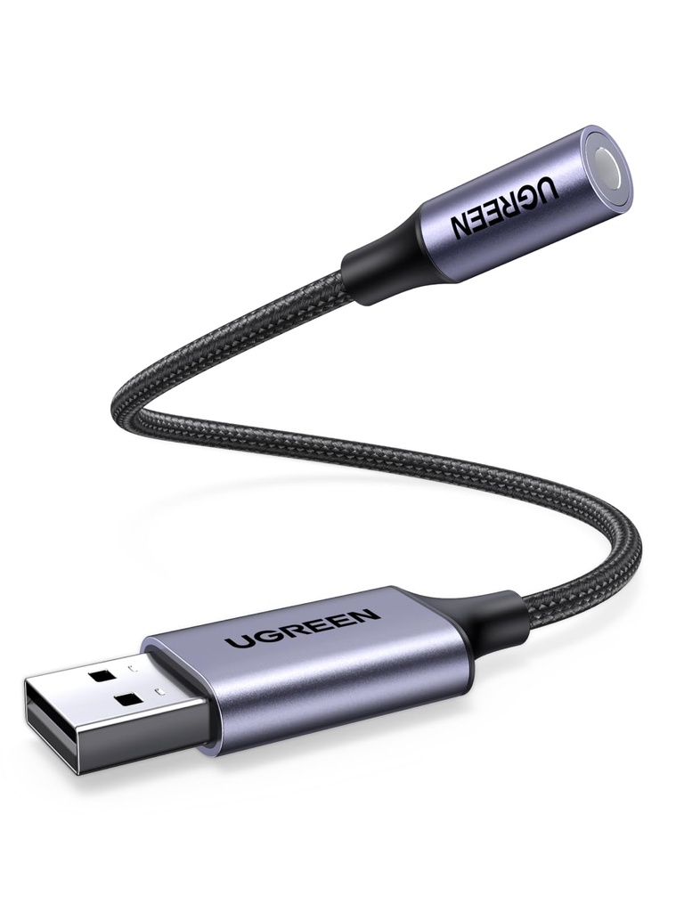 UGREEN USB to 3.5mm Jack Audio Adapter USB Aux DAC External Sound Card