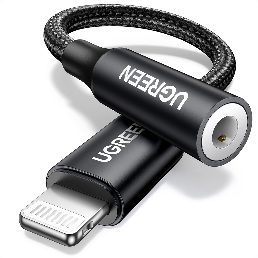 UGREEN Lightning to 3.5mm Headphone Jack Adapter [MFi Certified] Black