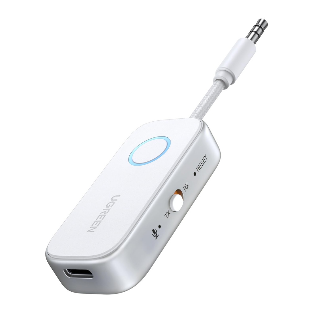 UGREEN Bluetooth 6.0 Transmitter Receiver, 2-in-1 Aux, Dual Connection, 18H