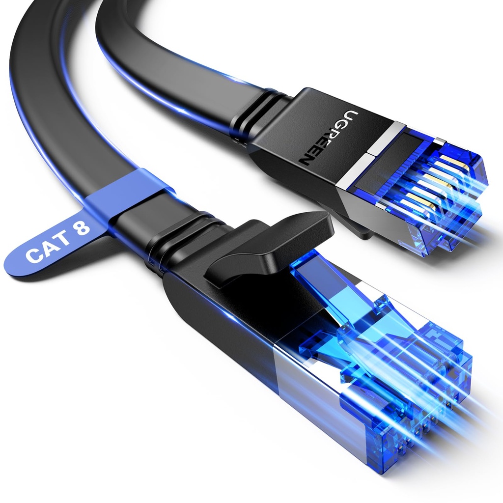 UGREEN Cat 8 Ethernet Cable 1M, Flat 40Gbps RJ45 LAN Cable
