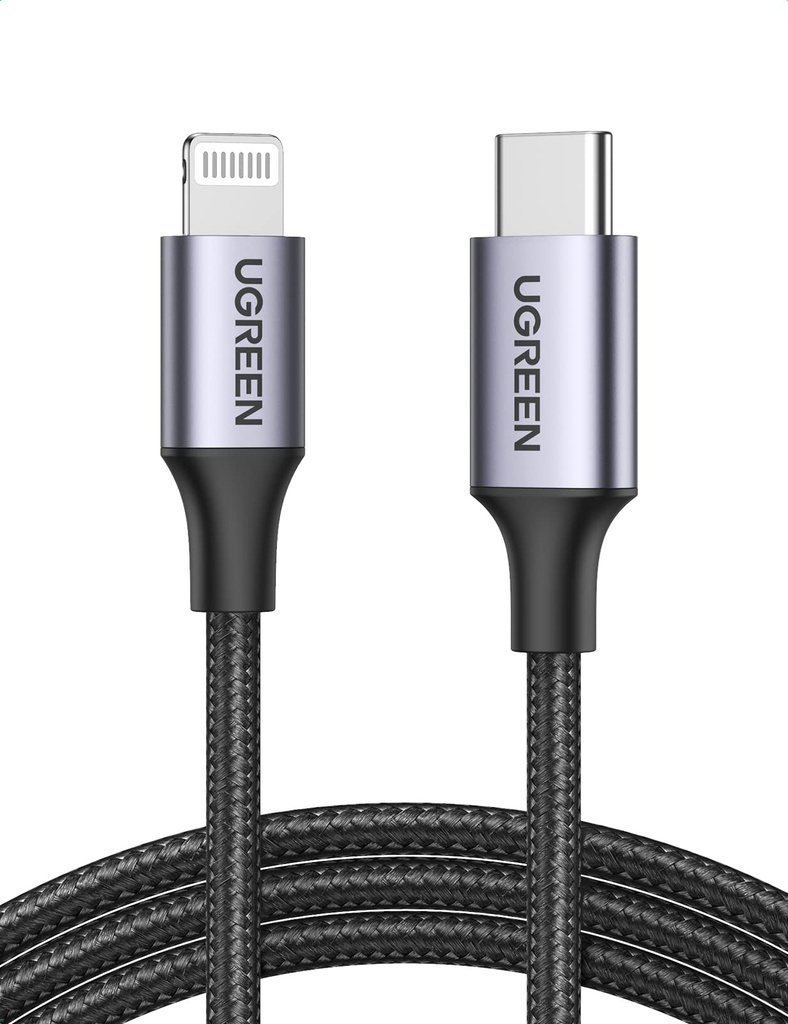UGREEN USB C to Lightning Cable MFi Braided USB C iPhone Charger Cable, 2M