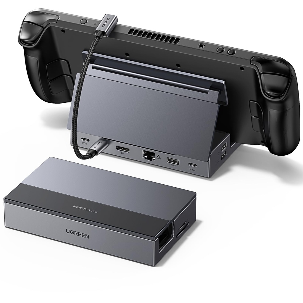 UGREEN Steam Deck Dock (9-in-1), 4K@120Hz Max DP (Not HDMI) Docking Station