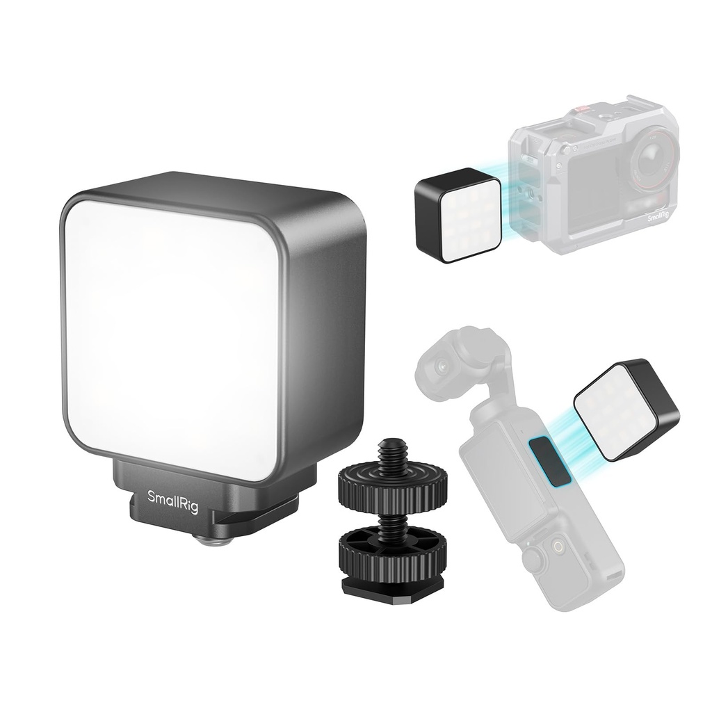 SMALLRIG Magnetic Video Light for Action Cameras, Mini Video Light with 500mAh Battery, 300