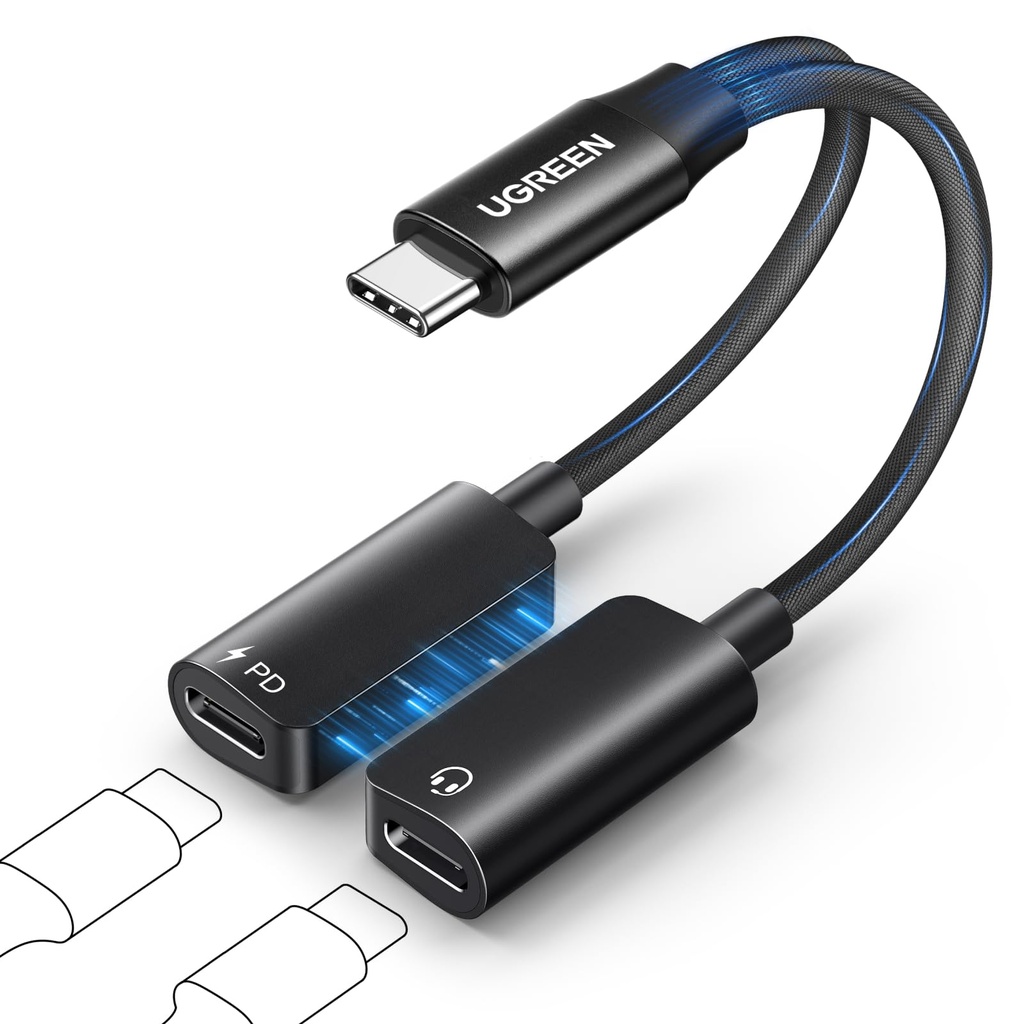 UGREEN Magnetic USB C Splitter 2 Port USB C Headphone PD 60W Fast Charge
