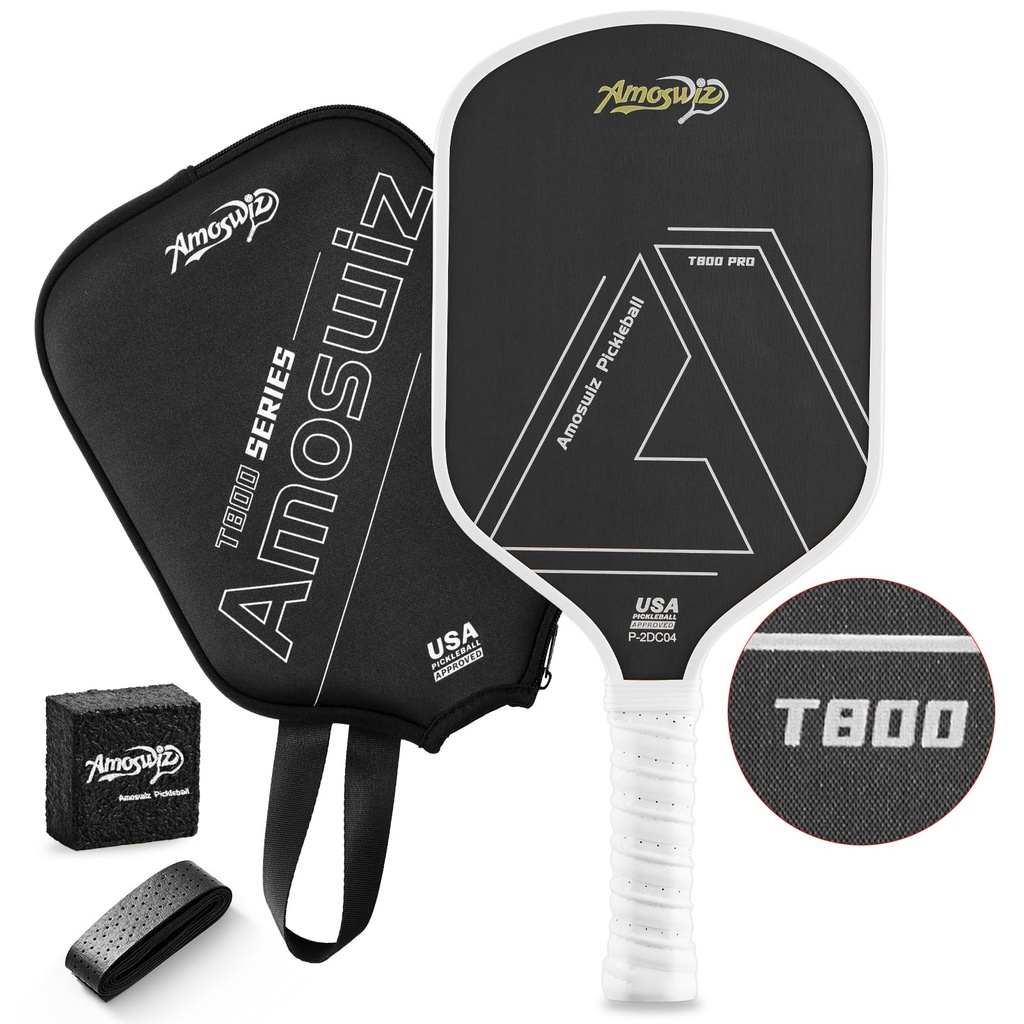 Amoswiz Carbon Fiber Pickleball Paddle, 16MM T800 Thermoformed