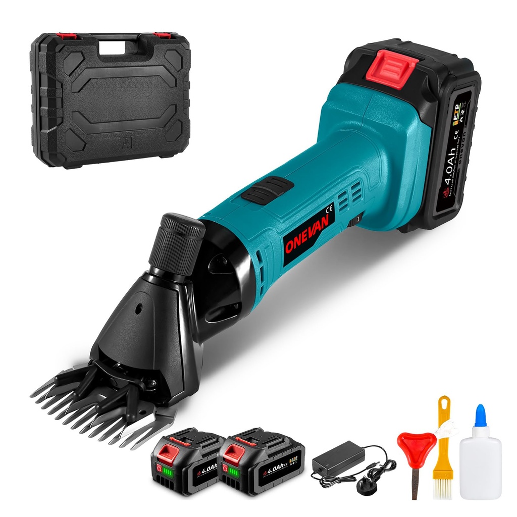 ONEVAN Cordless Sheep Shears, Shearing Clippers with 6 Speeds