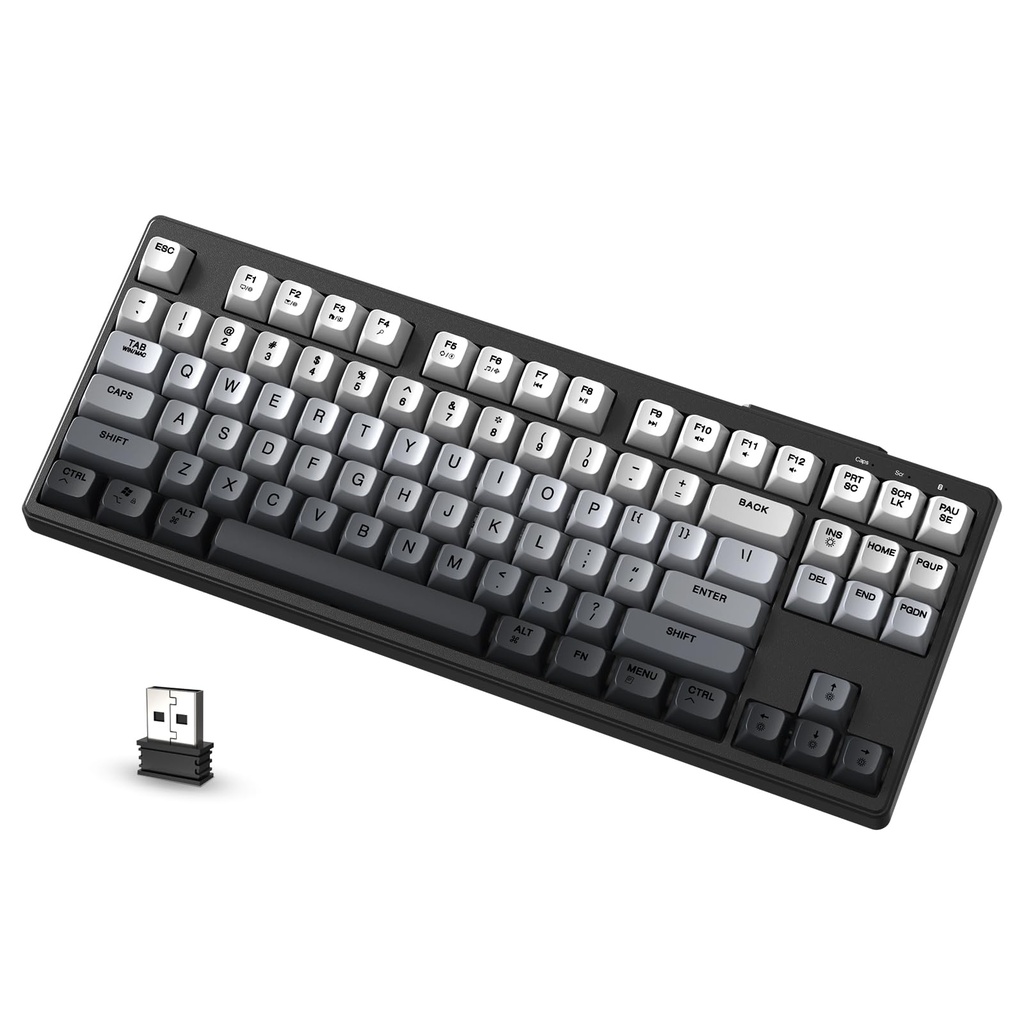 ATTACK SHARK X FREEWOLF M87 80% Wireless Gaming Keyboard, 87 Keys TKL Rainbow Backlit Mecha