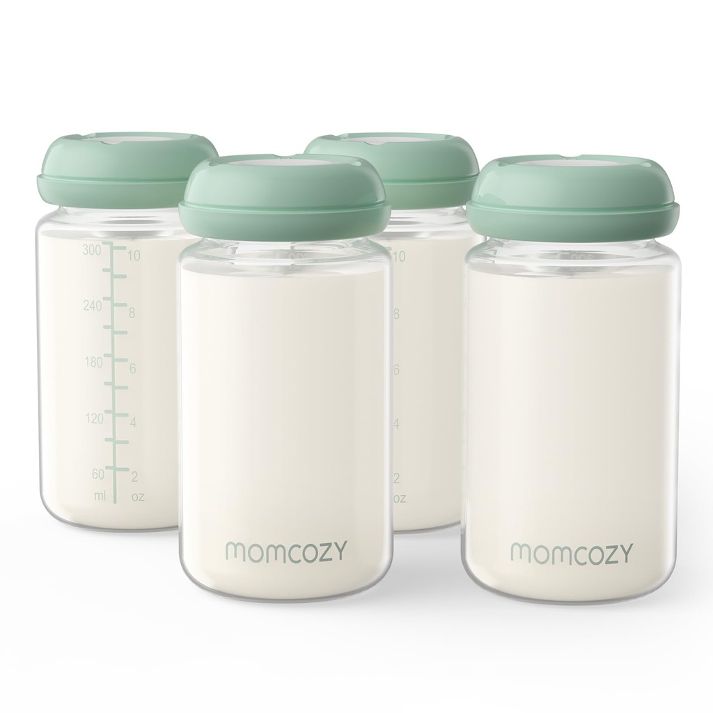 Momcozy 300ml Breastmilk Storage Baby Bottle for Breast Milk Cooler, 4PCS