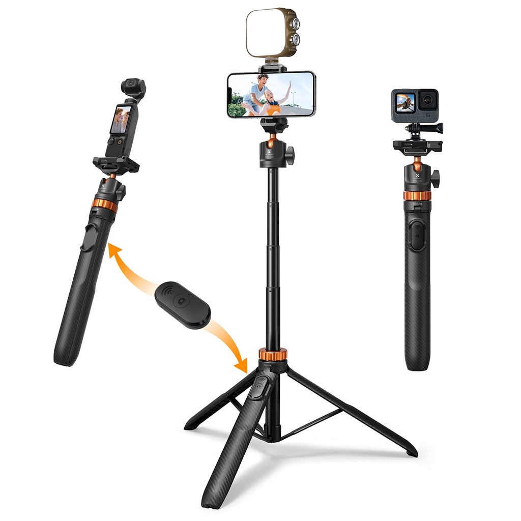 K&F CONCEPT Selfie Stick Tripod, 62''/158cm Phone Tripod