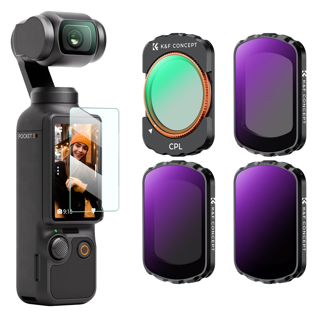 K&F CONCEPT 4-Pack Filter Kit Compatible with DJI Osmo Pocket 4/3