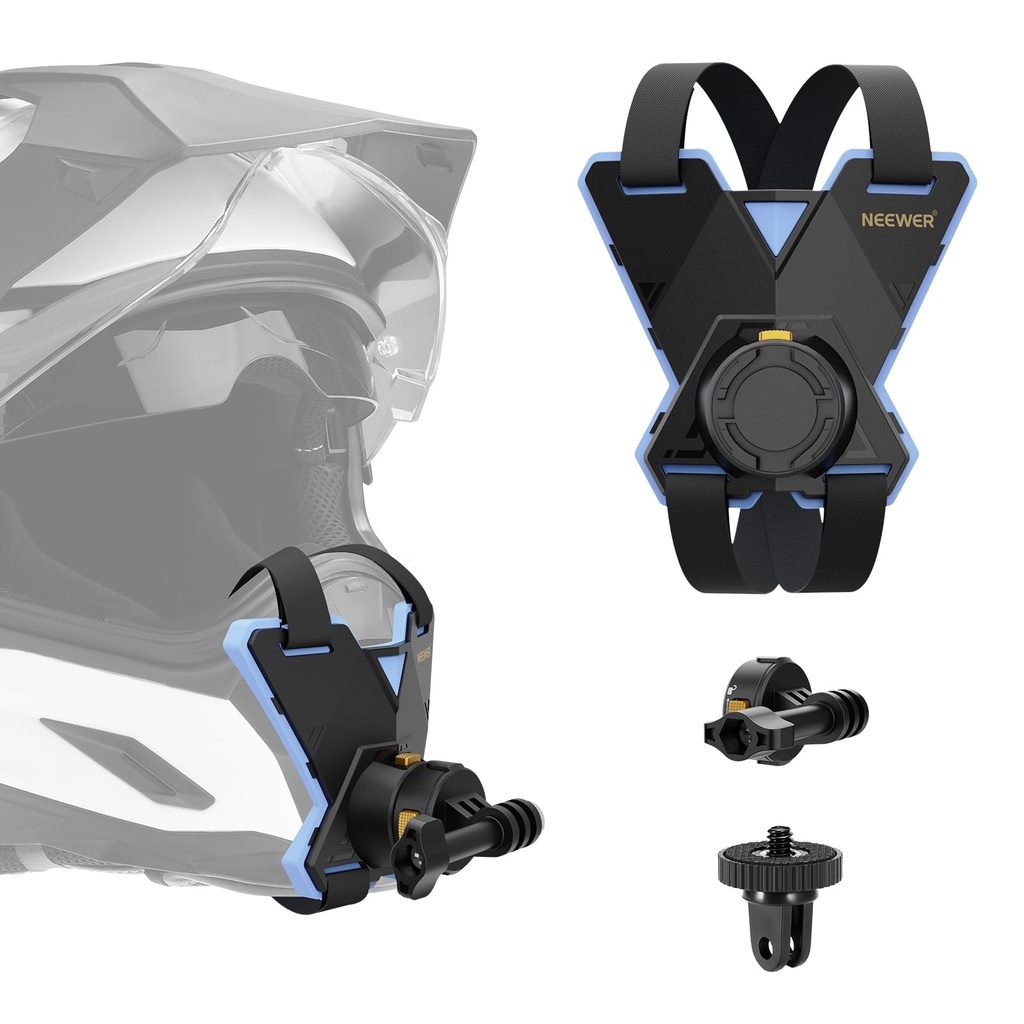 NEEWER Motorcycle Helmet Chin Strap Mount Accessories Kit Compatible with GoPro Hero 13 12