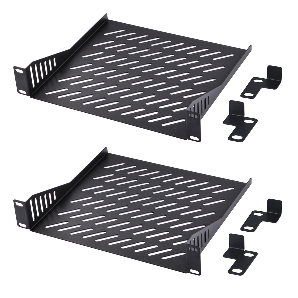 GeeekPi 1U Server Rack Shelf, 10-inch 200mm Depth Universal Rack Mount Shelf, Vented Cantil