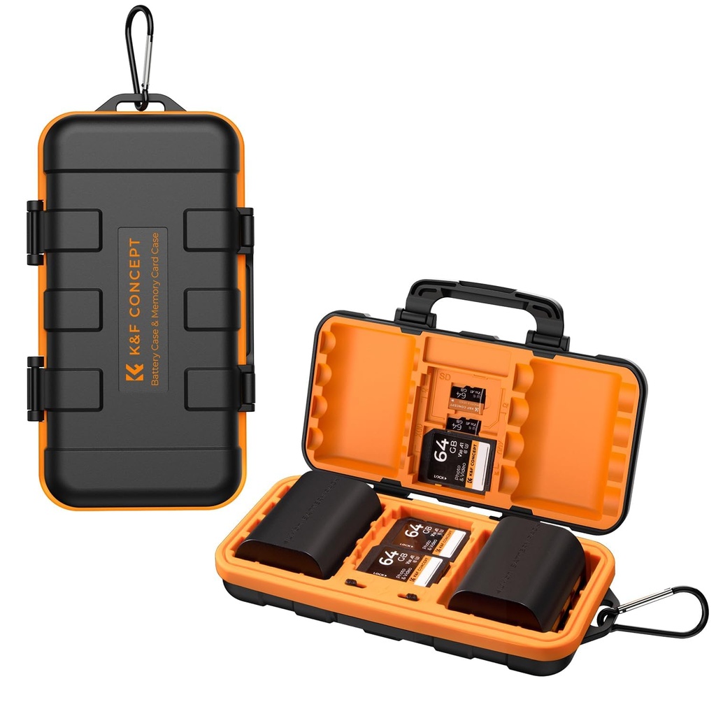 K&F CONCEPT Camera Battery SD Card Holder for 4 SD Cards/6 TF/2 CF/2 XQDs