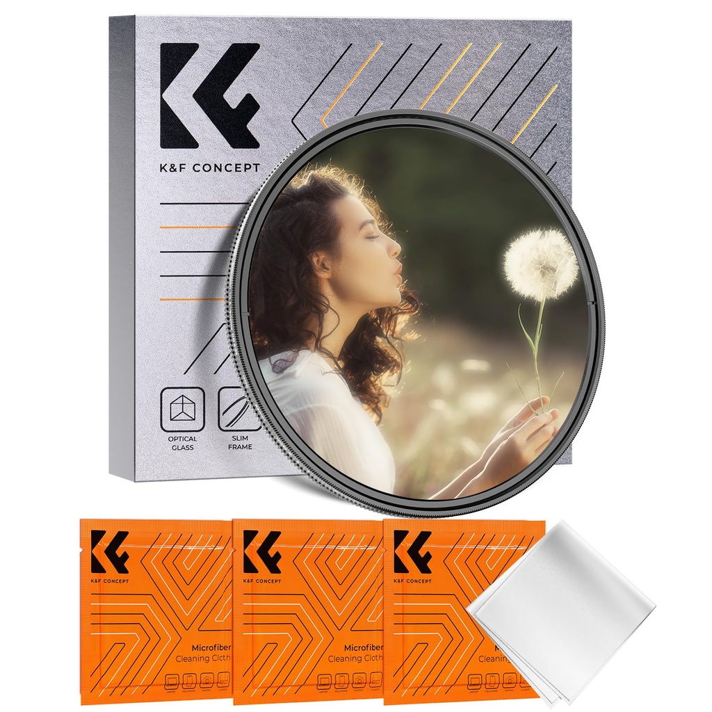 K&F CONCEPT 58mm Black Diffusion 1/4 Mist ND Filter Variable ND2-32