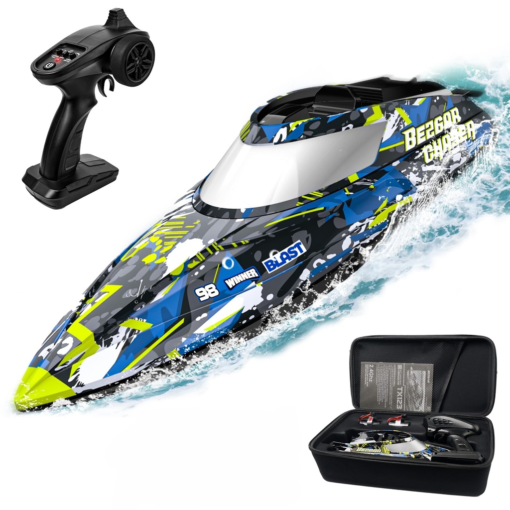 BEZGAR Remote Control Boats, Fast Speed RC Boat 32+ KPH, TX123