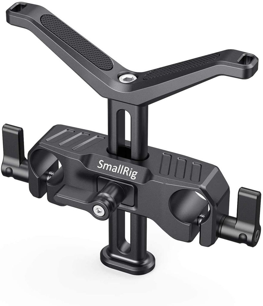 SMALLRIG 5mm Long Lens Support, 53.5mm Height Adjustable Lens Bracket for DSLR Camera Shoul