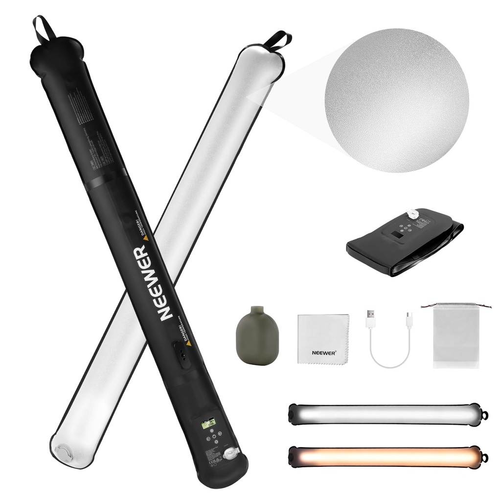 NEEWER BASICS 21W Handheld LED Tube Light 35.5"/90cm, 2700-6500K Bi Color Portable Inflatab
