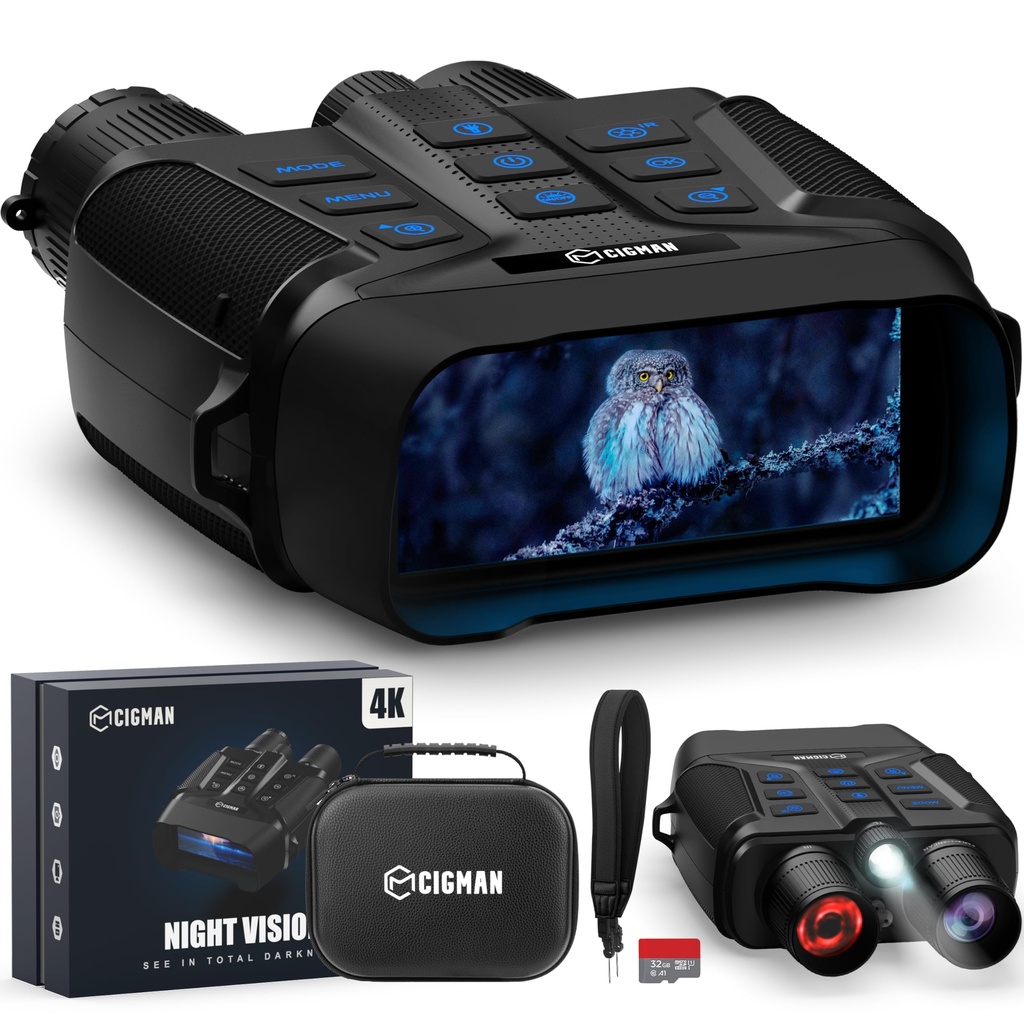 CIGMAN HD Night Vision Goggles for Adults, Digital Infrared Night Vision Scopes with 1080P