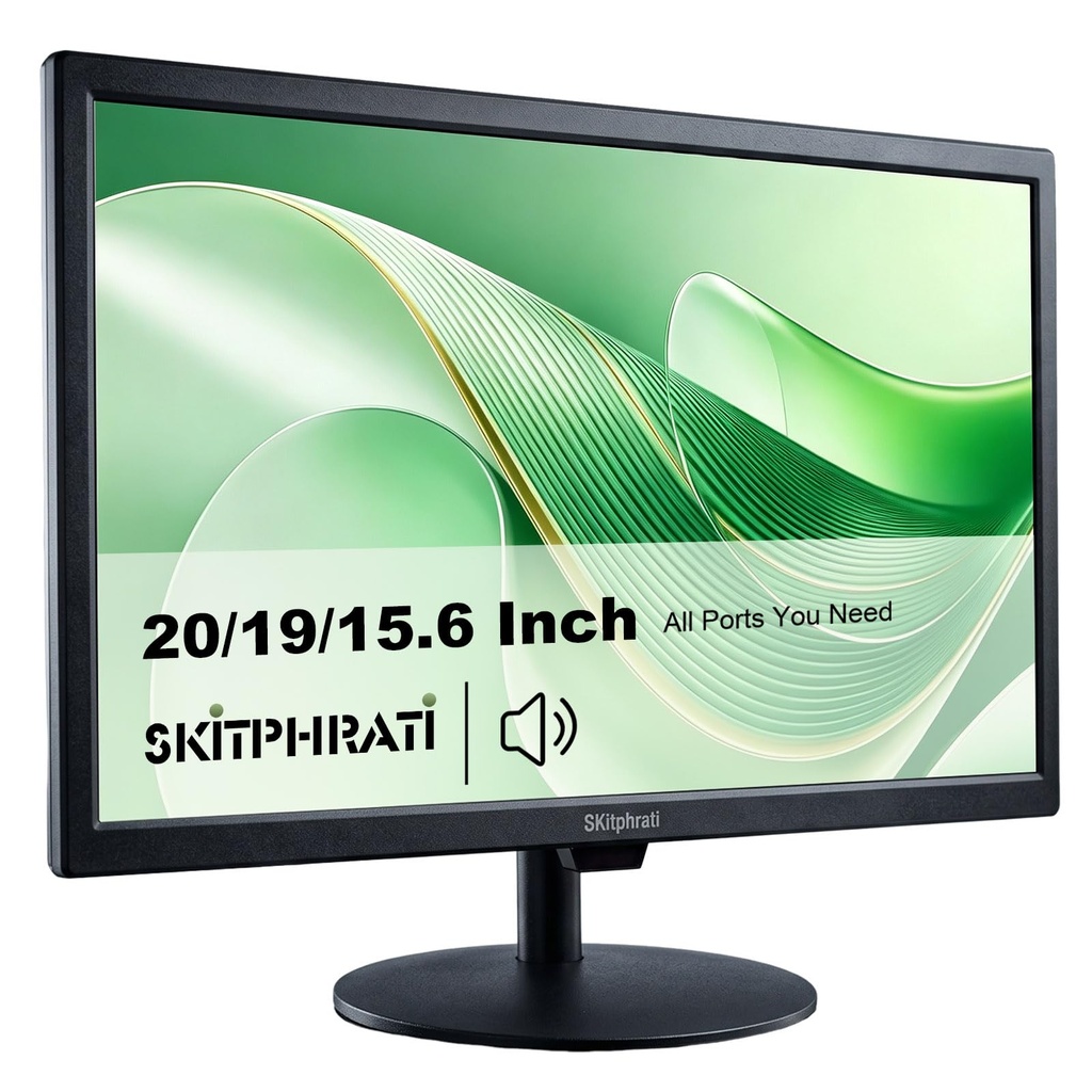 SKitphrati 15.6 Inch Small Monitors 1366x768 LED Screen PC Monitor with HDMI VGA AV BNC USB