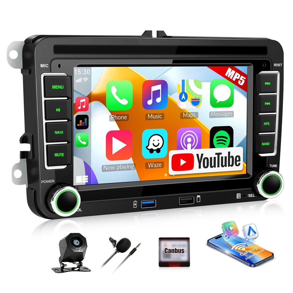 Car Stereo for Volkswagen VW Transporter T5 2010-2015 with Wireless CarPlay Android Auto, B