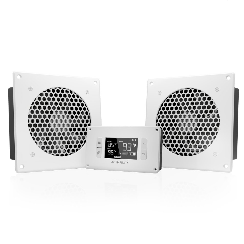 AC Infinity AIRPLATE T8 White, Quiet Cooling Dual-Fan System 16cm
