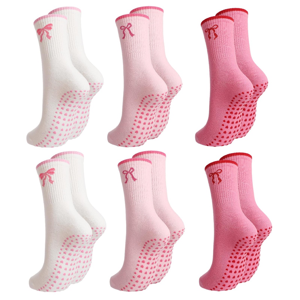 Zuimei 6 Pairs Pilates Socks Women UK 4-7 Non Slip Yoga Socks Grip Sock