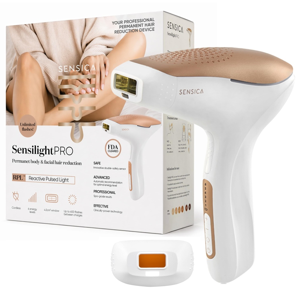 Sensica Sensilight PRO IPL Hair Removal Device Ã¢Â€Â“ Powerful Cordless At-Home Hair Remove