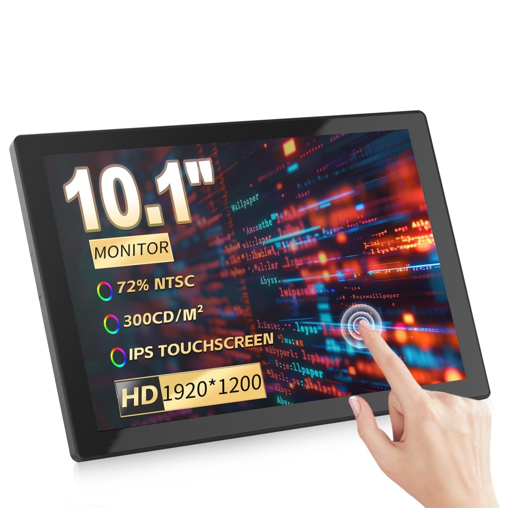 Missun 10.1 inch Touchscreen Monitor, 60 Hz Portable 1920 x 1200 IPS Monitor, Supports Stan