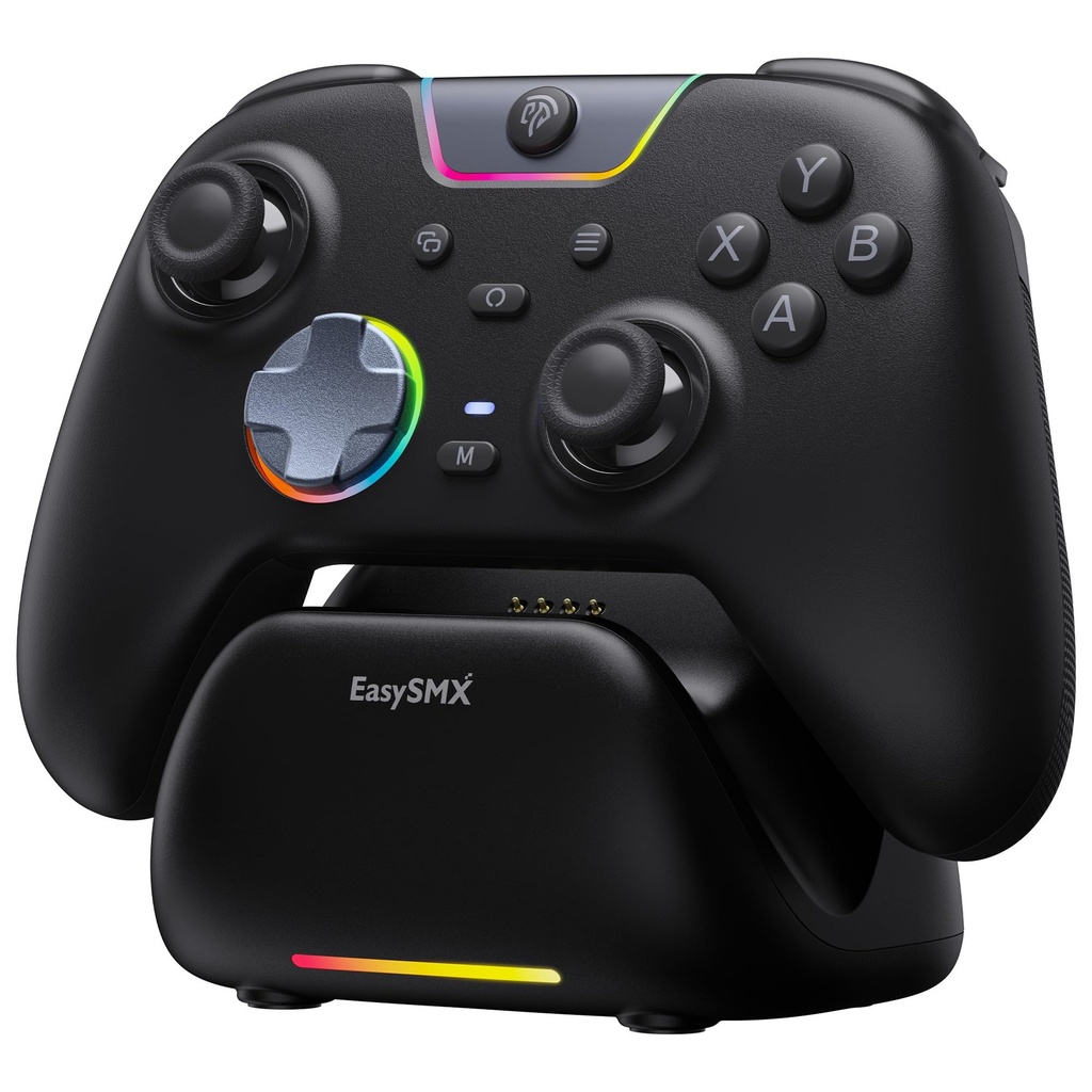EasySMX X05Pro Wireless Controller with Charging Dock, Silent Button, Ergonomic, Skin-Like
