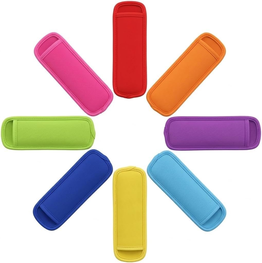 8 Pack Reusable Ice Pop Sleeves, Neoprene Popsicle Holders | Leak-Proof Insulated Sleeve Ba