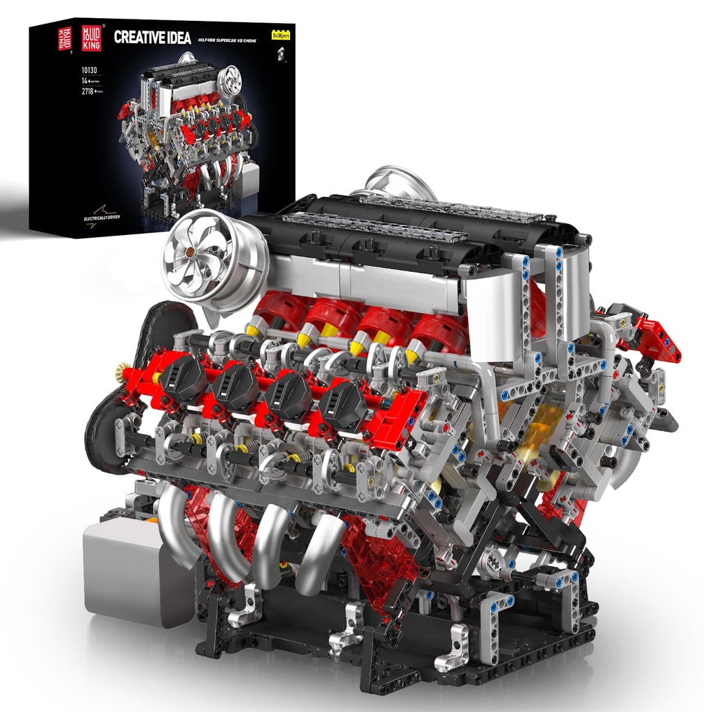 Mould King 10130 V8 Engine Model Kit - 2718 Pcs to Build Your Own Surper Car Engine - DIY S