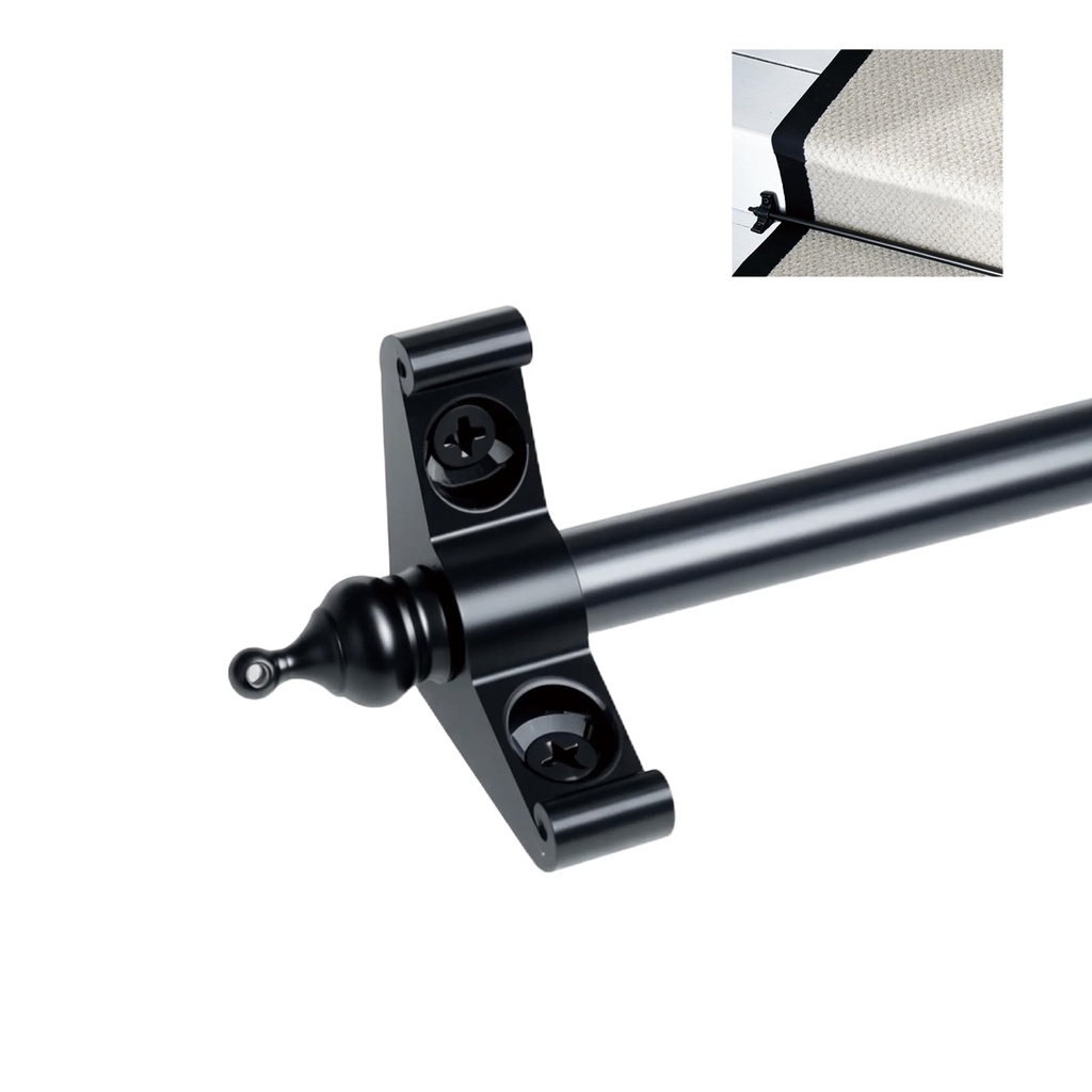 Medonala Carpet Stair Rods, Black, 11mm Diameter, Pack of 10