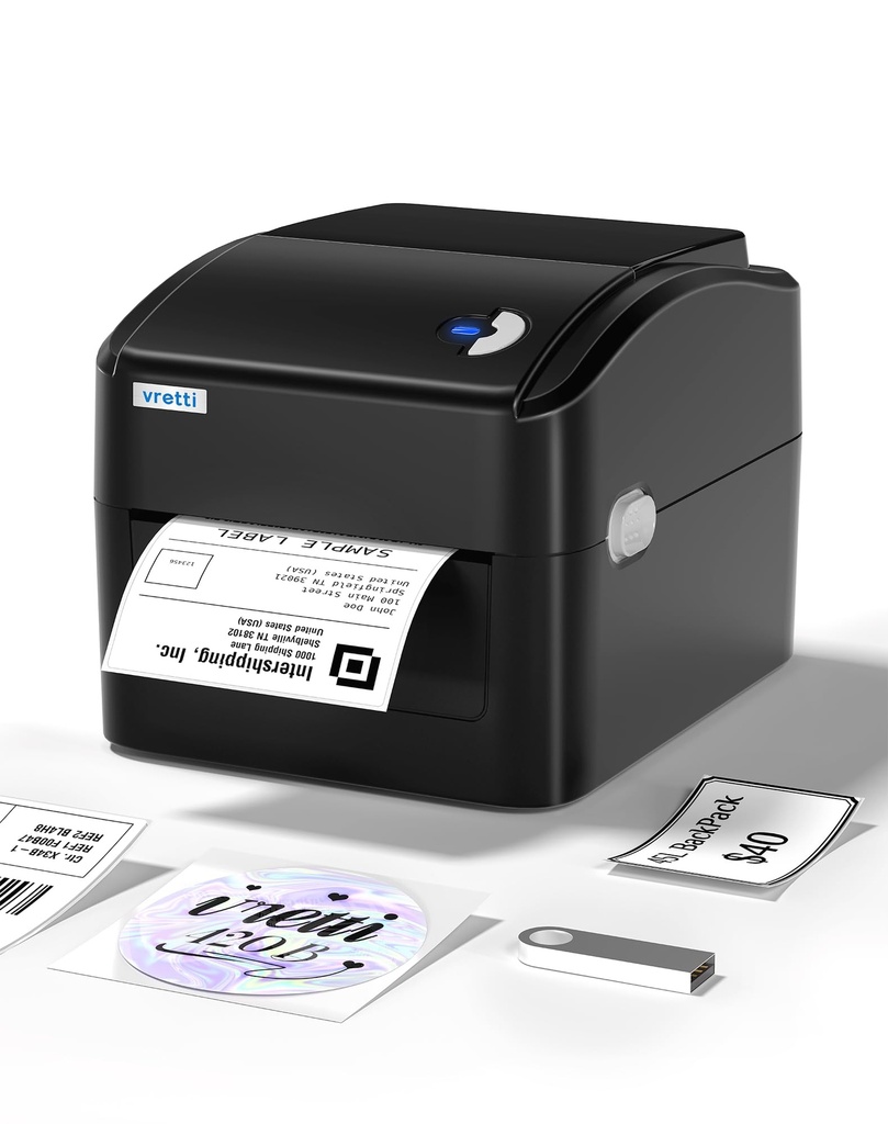 vretti Thermal Label Printer 4x6, Built-in Large label Tray,USB Only