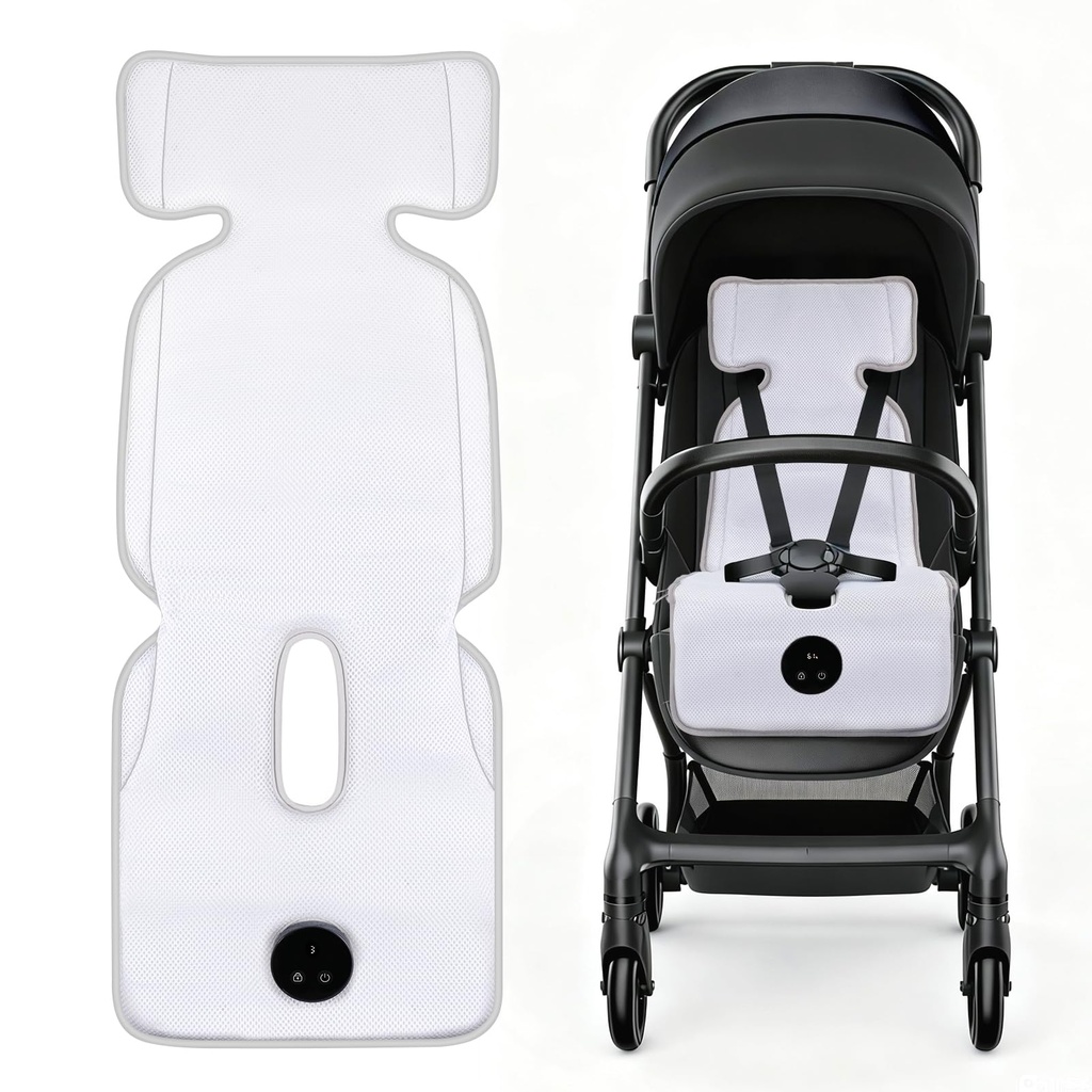 Sendowtek Cooling Pad for Baby Pushchair with USB Rechargeable Fan