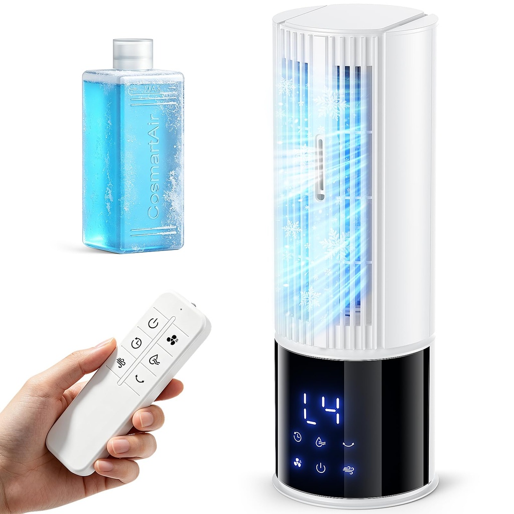 Portable Air Conditioner Air Cooler 6-in-1 Portable Tower Fan,3 Speeds, Storm Mode Mist,Rem